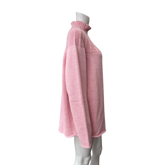 $475 NWT Escada Rose Pink Knit Schinkel Mock-Neck Jumper Wool Sweater size XL - Picture 5 of 10